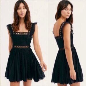 Free People Verona Black Mini Dress sz M